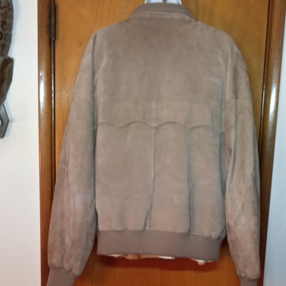 Saddlery Tan Suede Leather Jacket size 42 - Picture 3 of 8